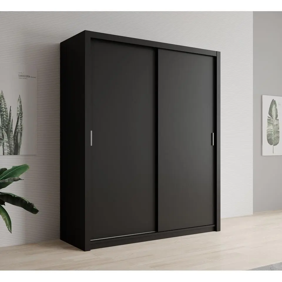 Meubella - Kledingkast Blake - Mat Zwart - 180 cm