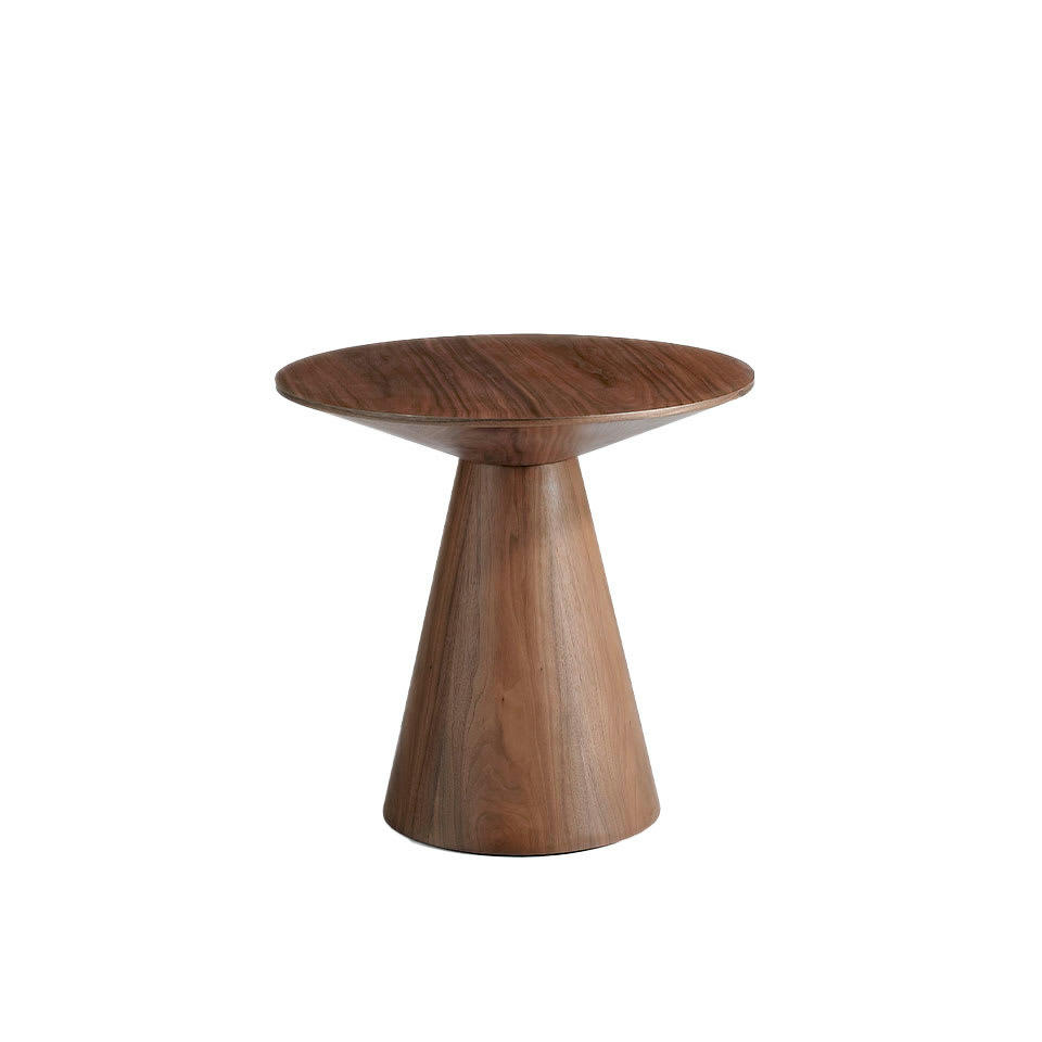 - Table d'appoint effet bois noyer et verre marbreet