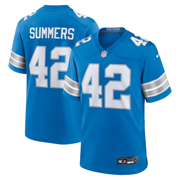 Ty Summers Detroit Lions Nike Team Game Jersey -  Blue