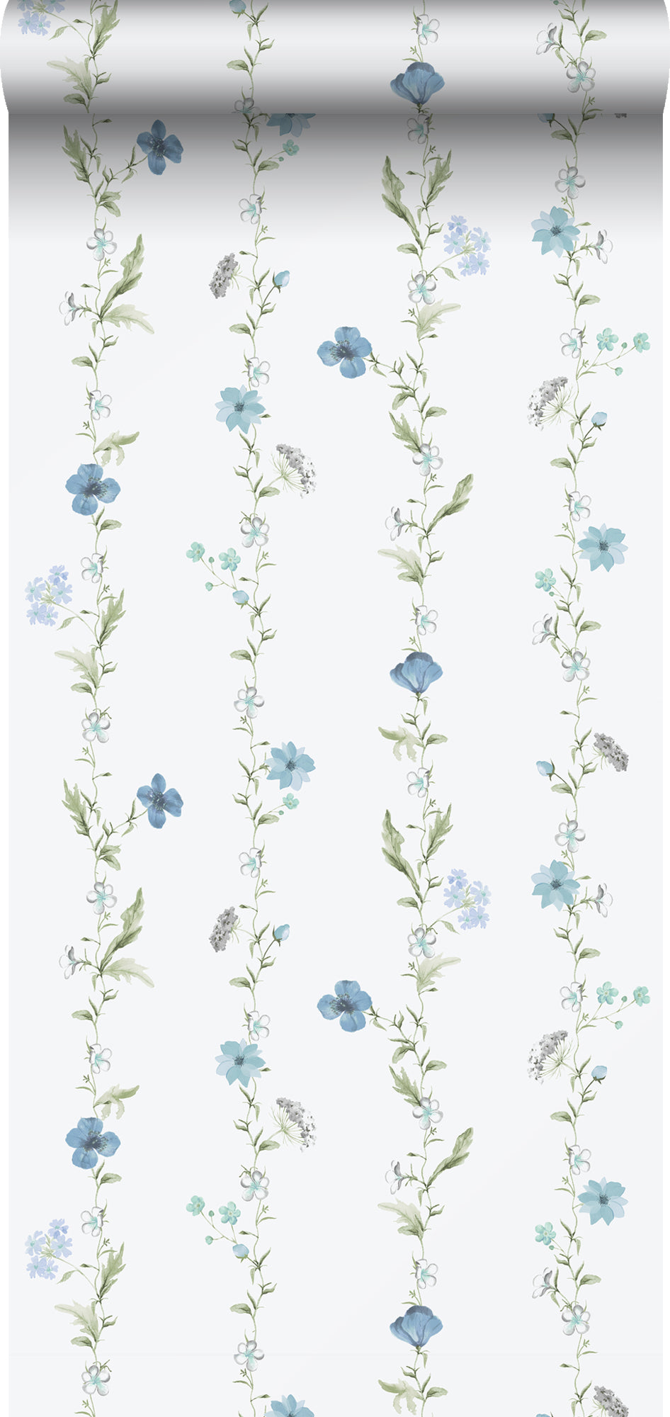 Sanders & Sanders behang bloemen blauw en wit - 53 cm x 10 m - 640171