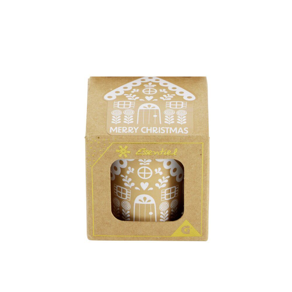étiquette autocollante No&euml;l x50 marron et blanche thème nature 5x5cm