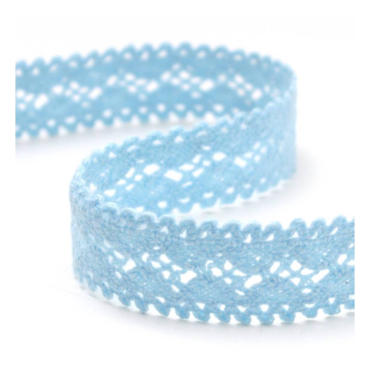 Blue Cotton Lace Ribbon 18mm x 5m