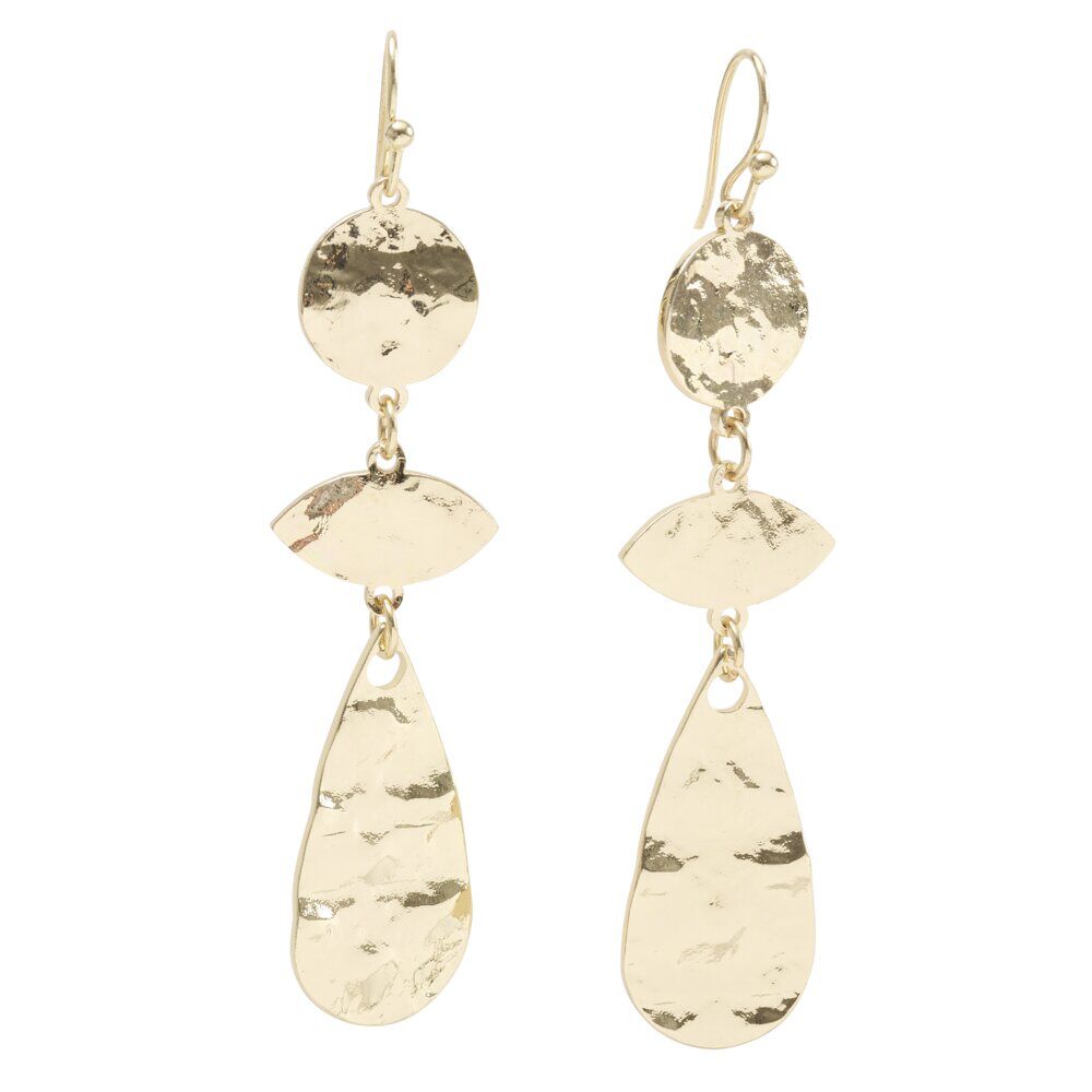 Boucles d'oreilles métal martelé doré L4cm