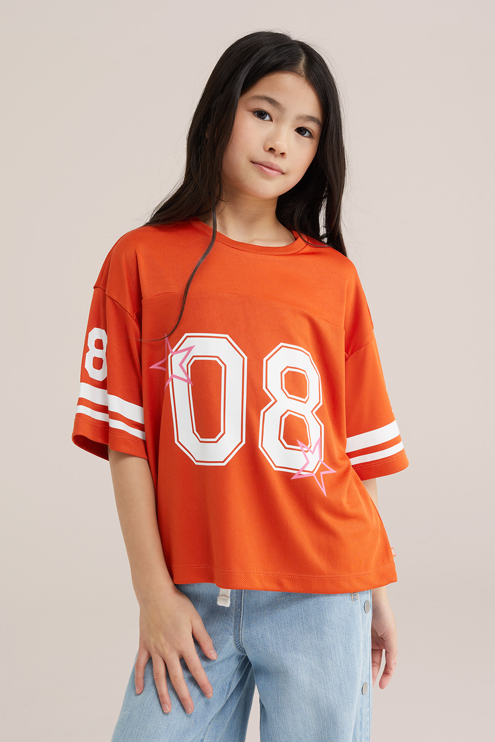 Meisjes oversized T-shirt met print