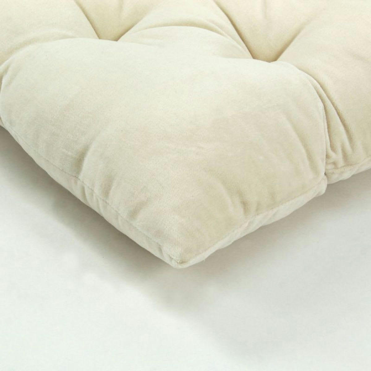 ARTHUR - Coussin en velours de coton écru 40x40