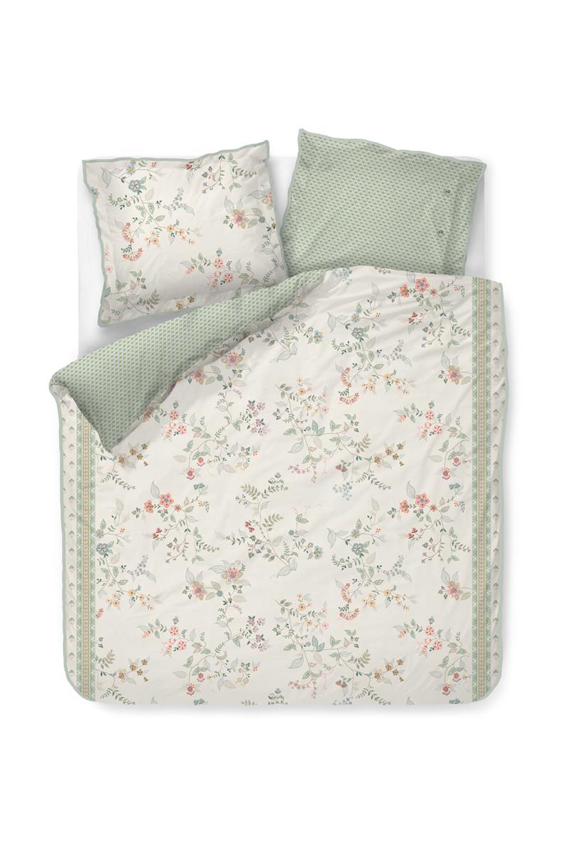Pip Studio dekbedovertrek Kili Flower - 240x200/220 cm - wit