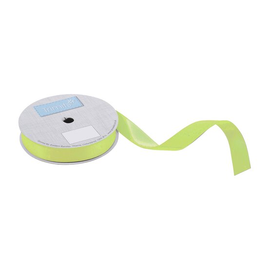 Trimits Apple Green Double-Faced Satin Ribbon by the Metre 15mm