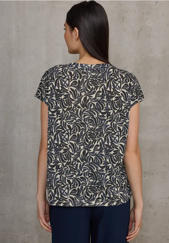 Bedrucktes Leinen-Look Shirt