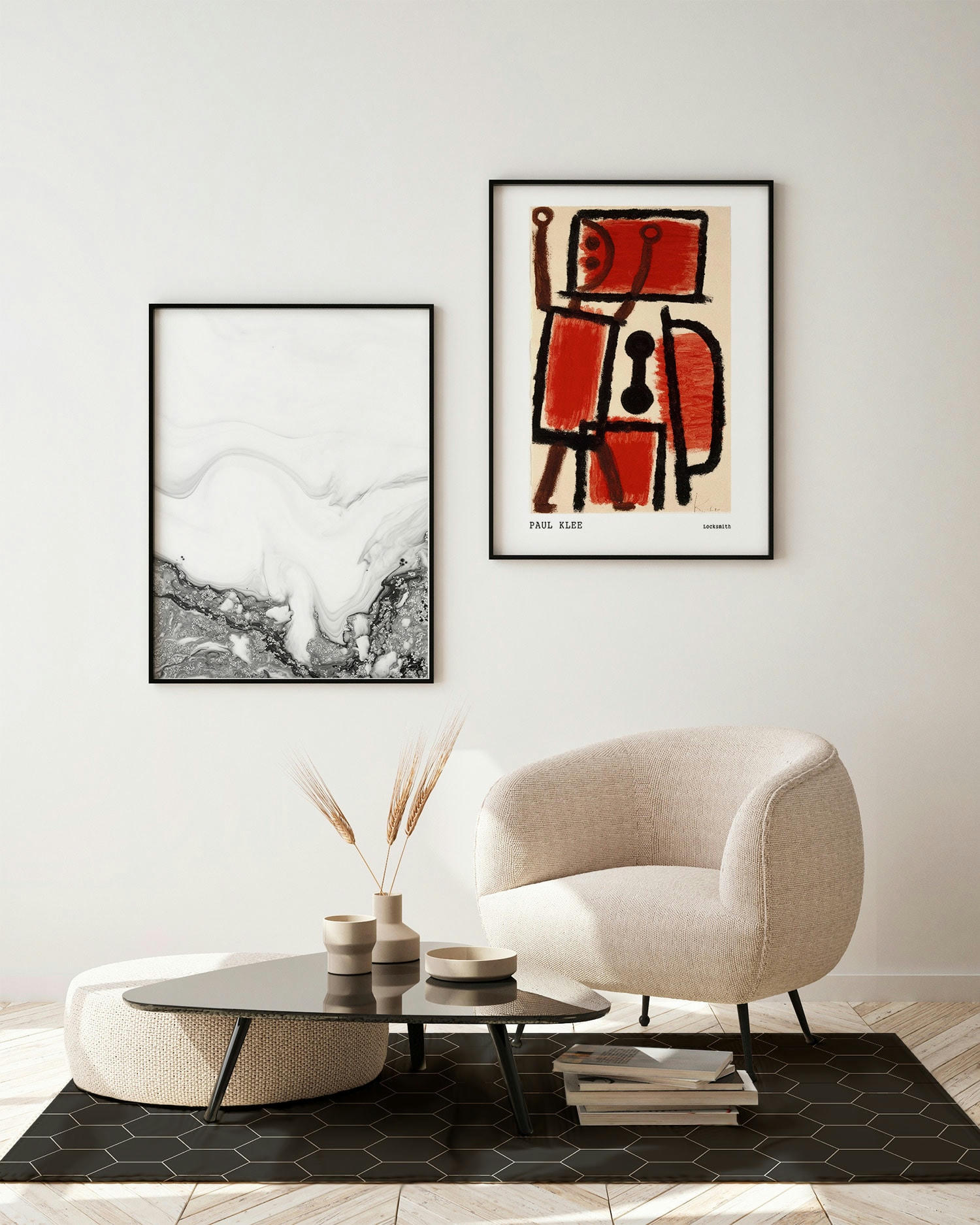 ALFOMBRAS MINIMALISTAS 2 - Tapis vinyle mosaïque hexagones gris 160x230cm