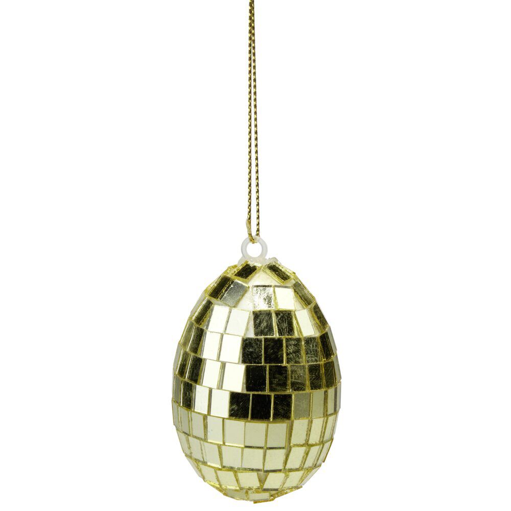 Décoration à suspendre x6 oeuf à facettes colorées Ø4xH6cm