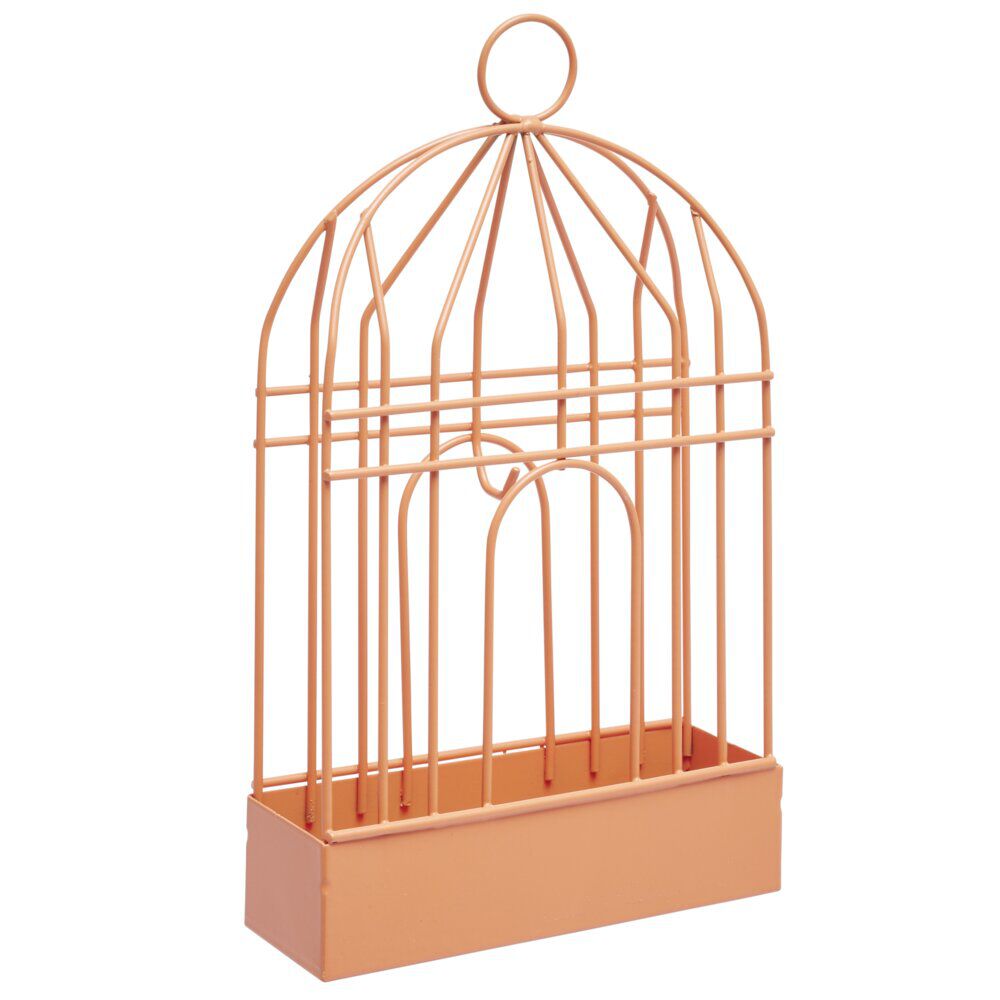 Support cage déco métal rouge pour spirale encens anti-moustique 15x5xH20cm