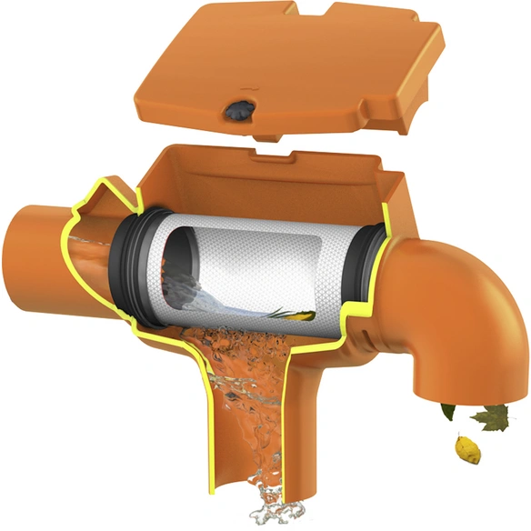 Regenwasserfilter »SUPRA«, intern Columbus mit gebogenem Abgang