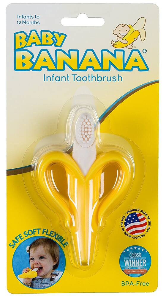 Baby Banana Infant Teether Toothbrush, Ages 3m+