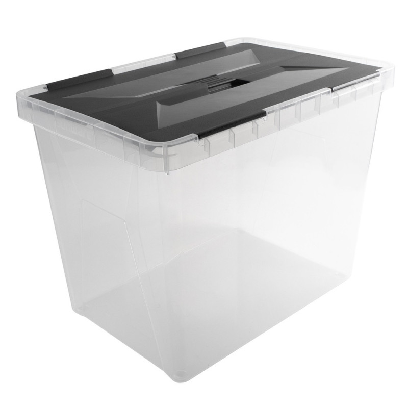 Box de rangement Onyx transparent et anthracite 40 L SUNWARE