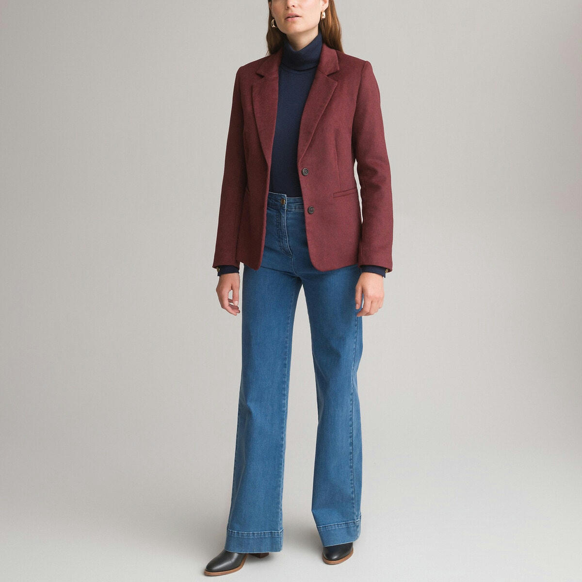 Blazer chevrons, coupe cintrée