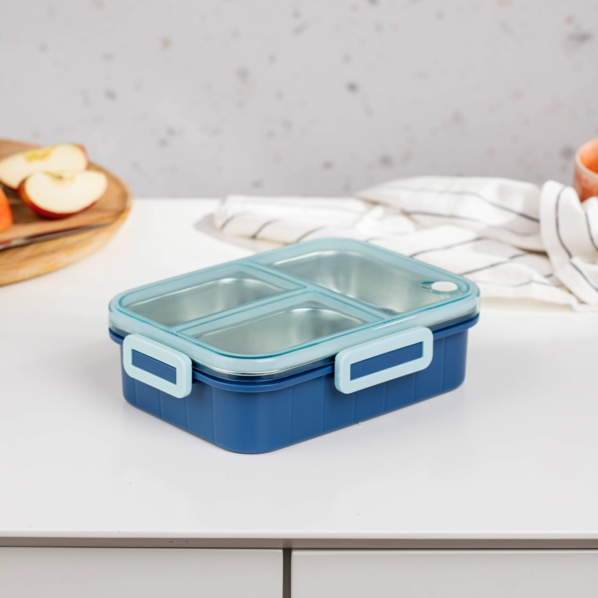 Lunchbox B2 DELVOR 3 elementy niebieski 0,75l