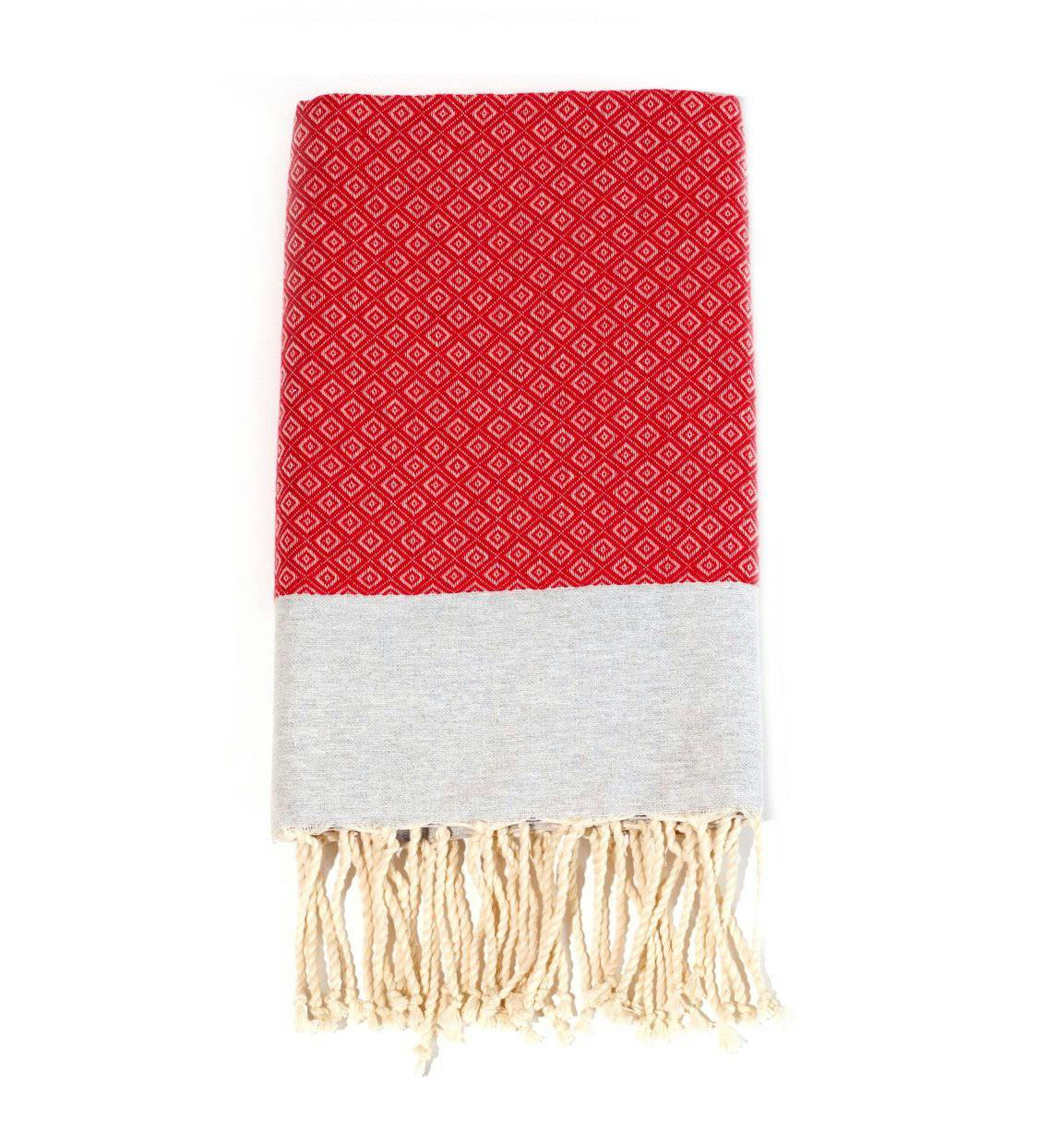 - Fouta en coton 100x200cm rouge