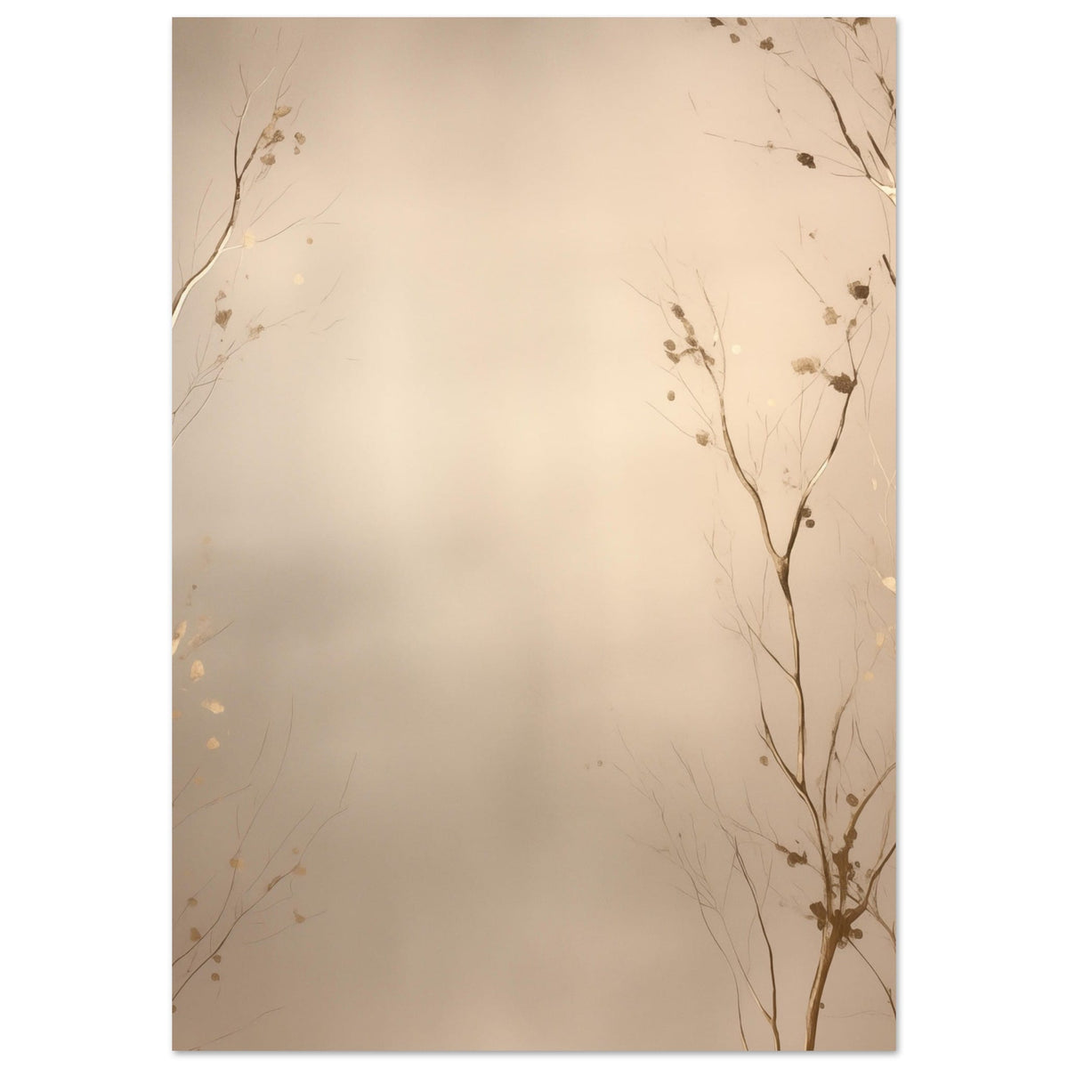 Artfulprints Poster Abstract - Golden leafs  - 70x100 cm - Goud