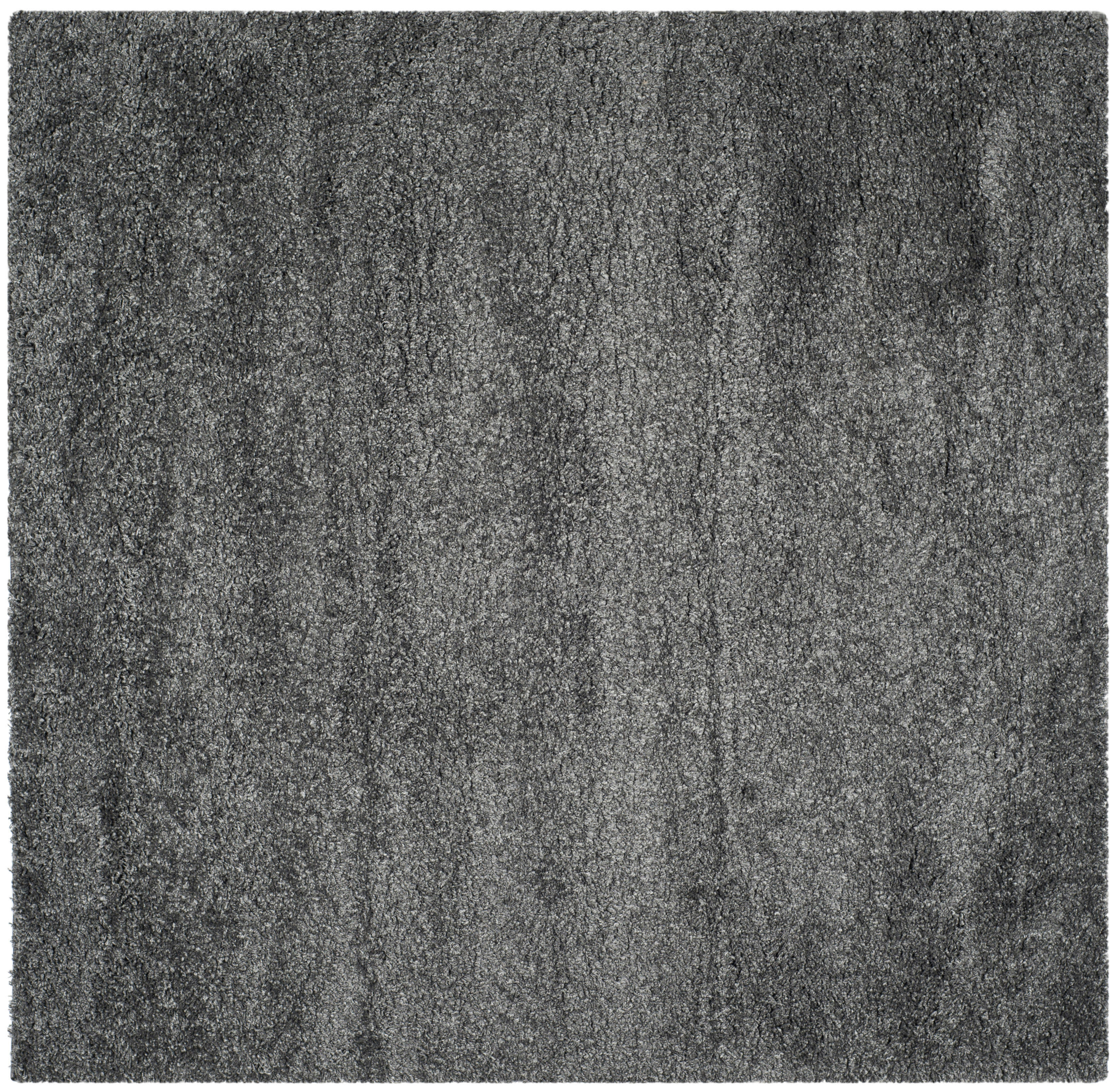 CALIFORNIA SHAG - Tapis de salon interieur en gris fonce, 122 x 122 cm