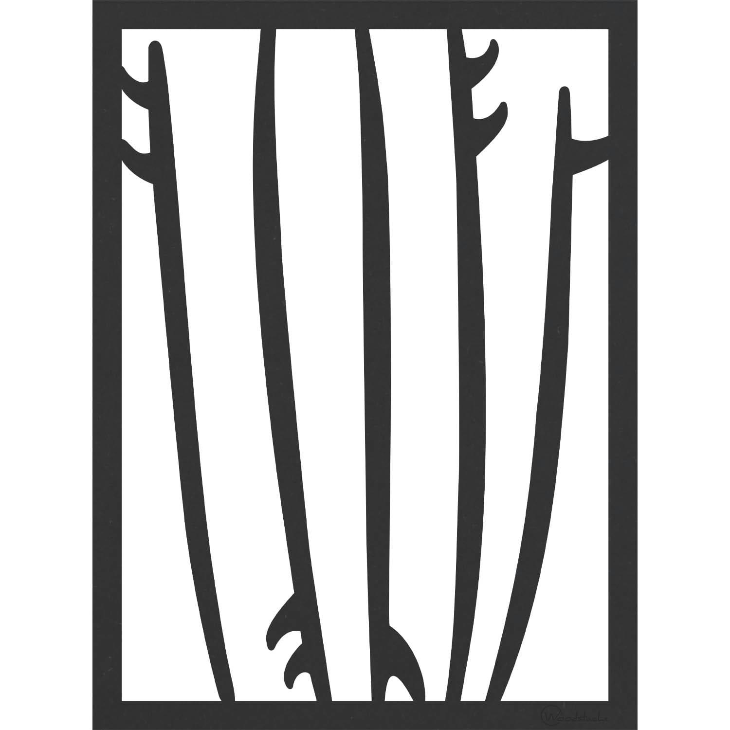 - Tableau en bois noir Surfs 28x37,5cm