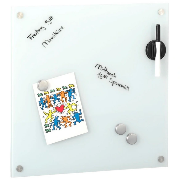 Memoboard, 3 Magnete, 1 Stift, 40x40 cm