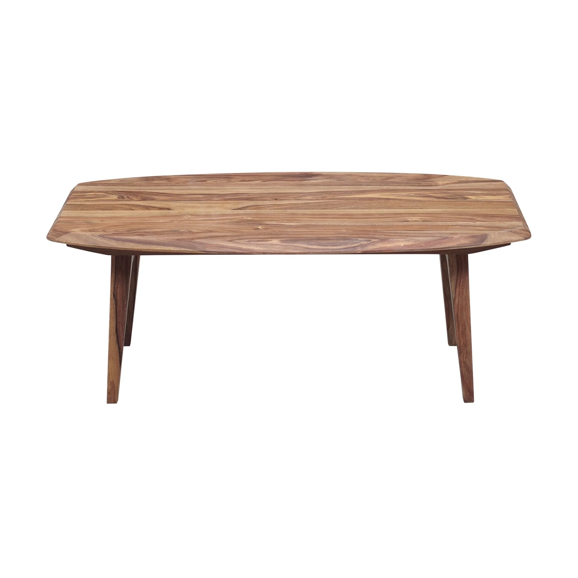 Porter Designs Fusion Mid-Century Modern Solid Wood Coffee Table, Natural