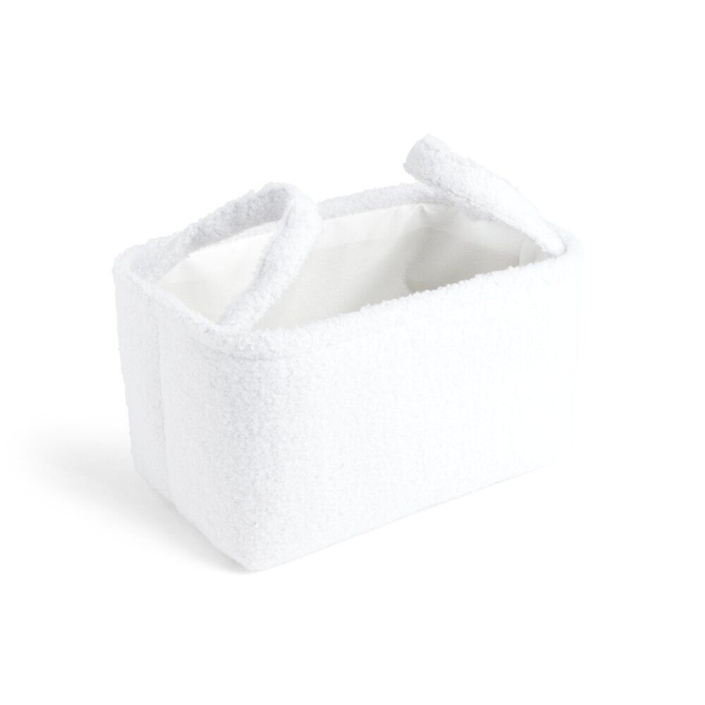 Panière laine bouclée blanche 28x18xH15cm