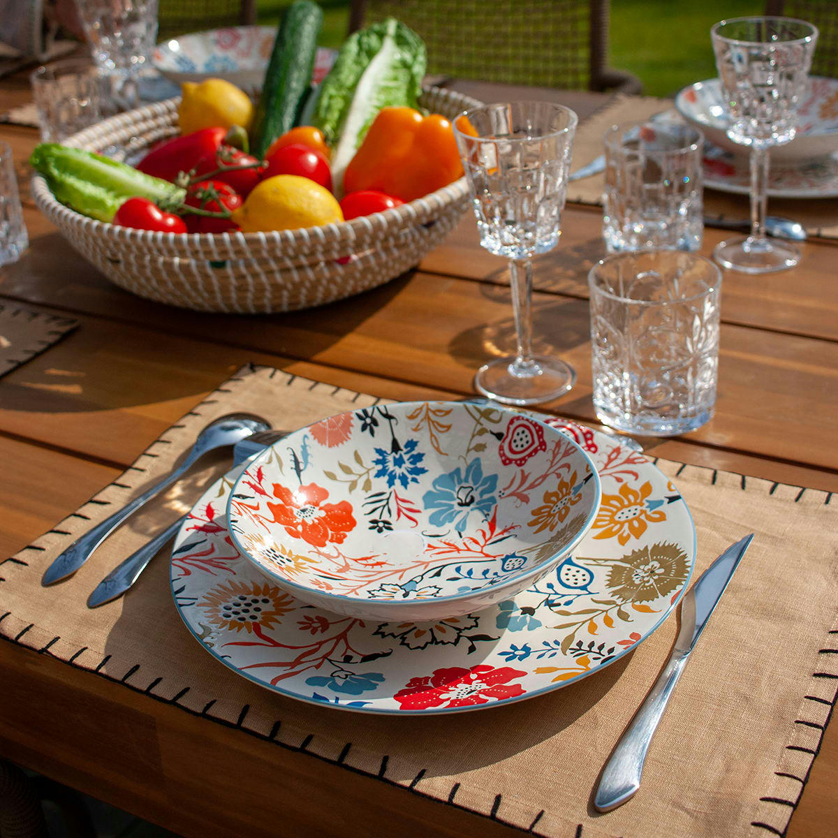 TIVOLI - Lot de 4 sets de table en lin beige