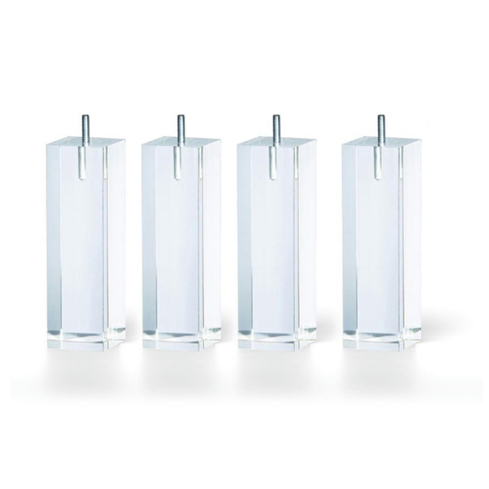 ACCESSOIRES - Jeu de pieds de lit carrés Plexiglas Hauteur 15 (lot de 4)