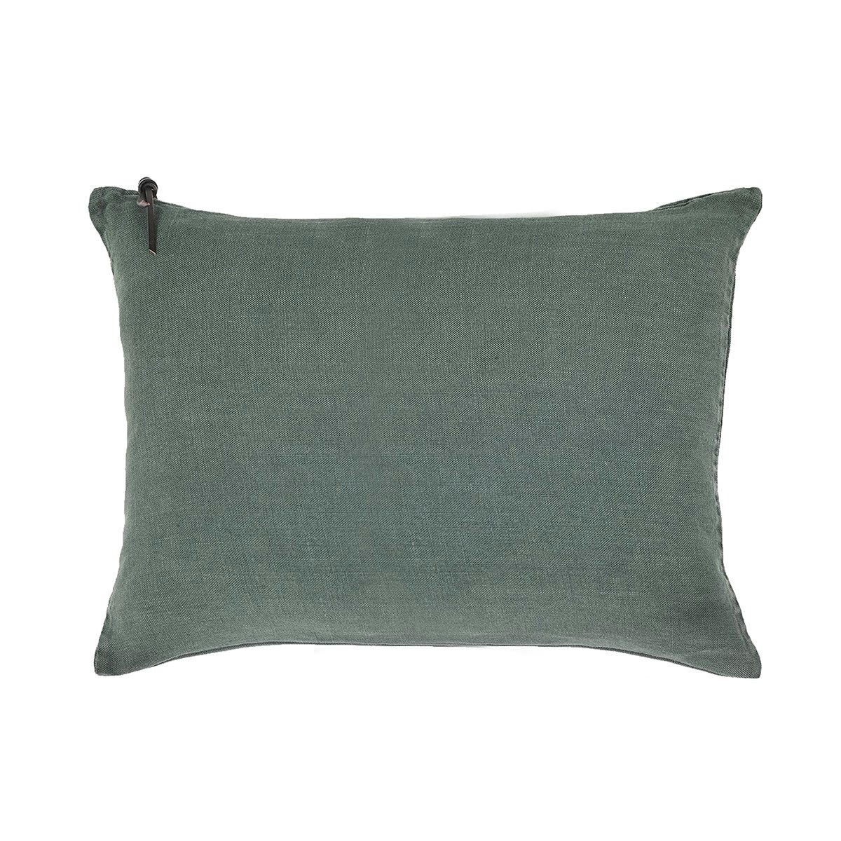 L'ESSENTIEL - Coussin Lin pur lavé  Vert anglais 40x60