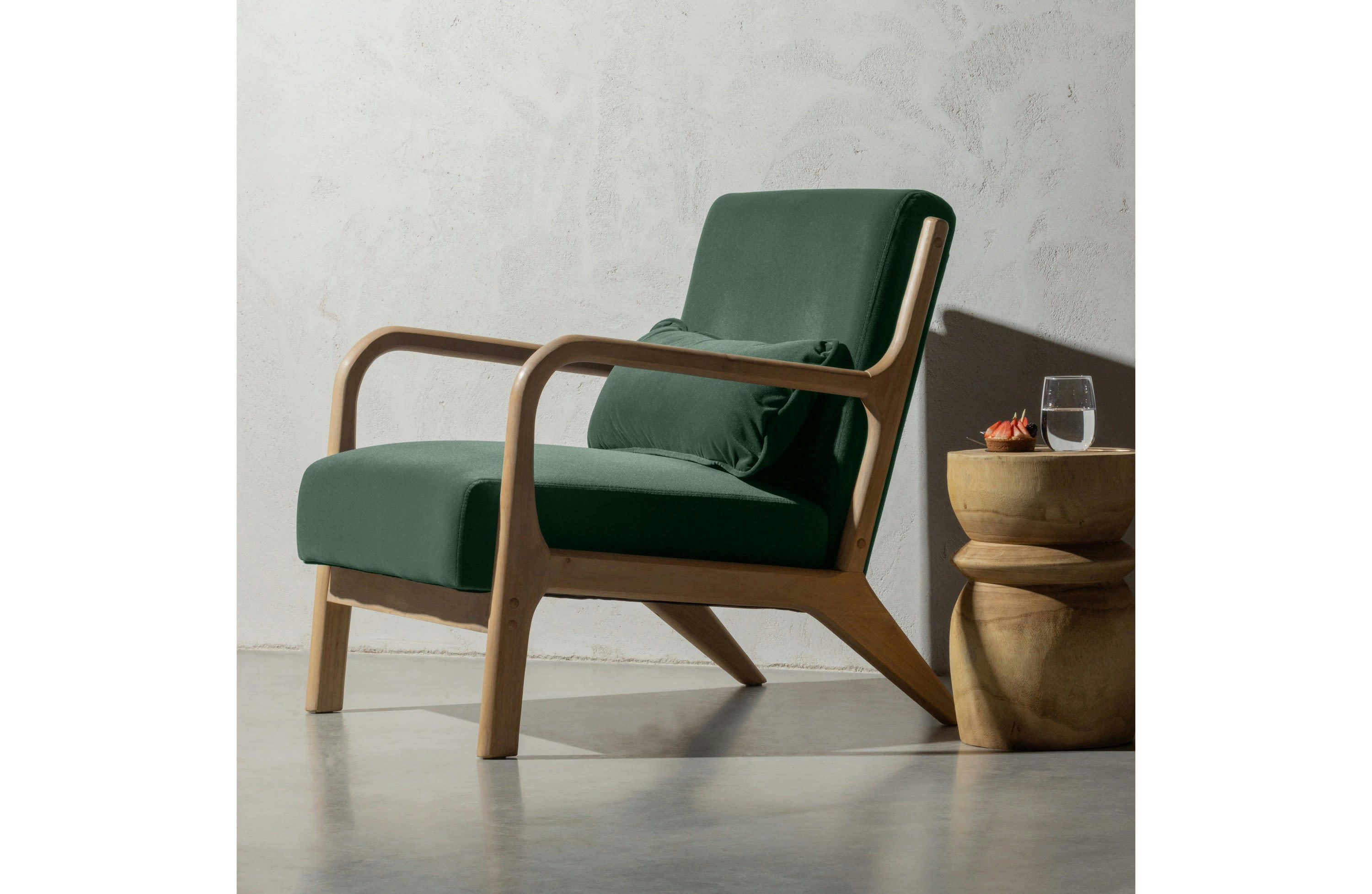 MARK - Fauteuil en velour vert