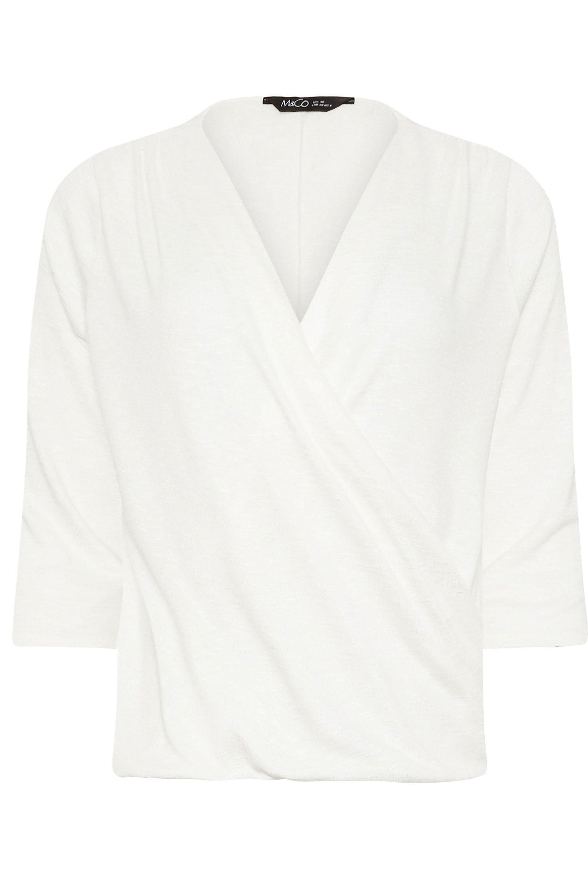 M&Co Long Sleeve Wrap Top