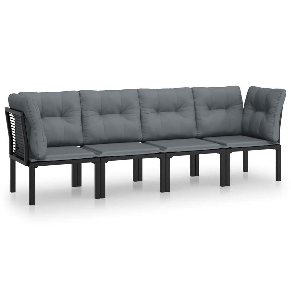 Zestaw wypoczynkowy do ogrodu Czarny Stal 2x hjørne   2x sofa środkowa