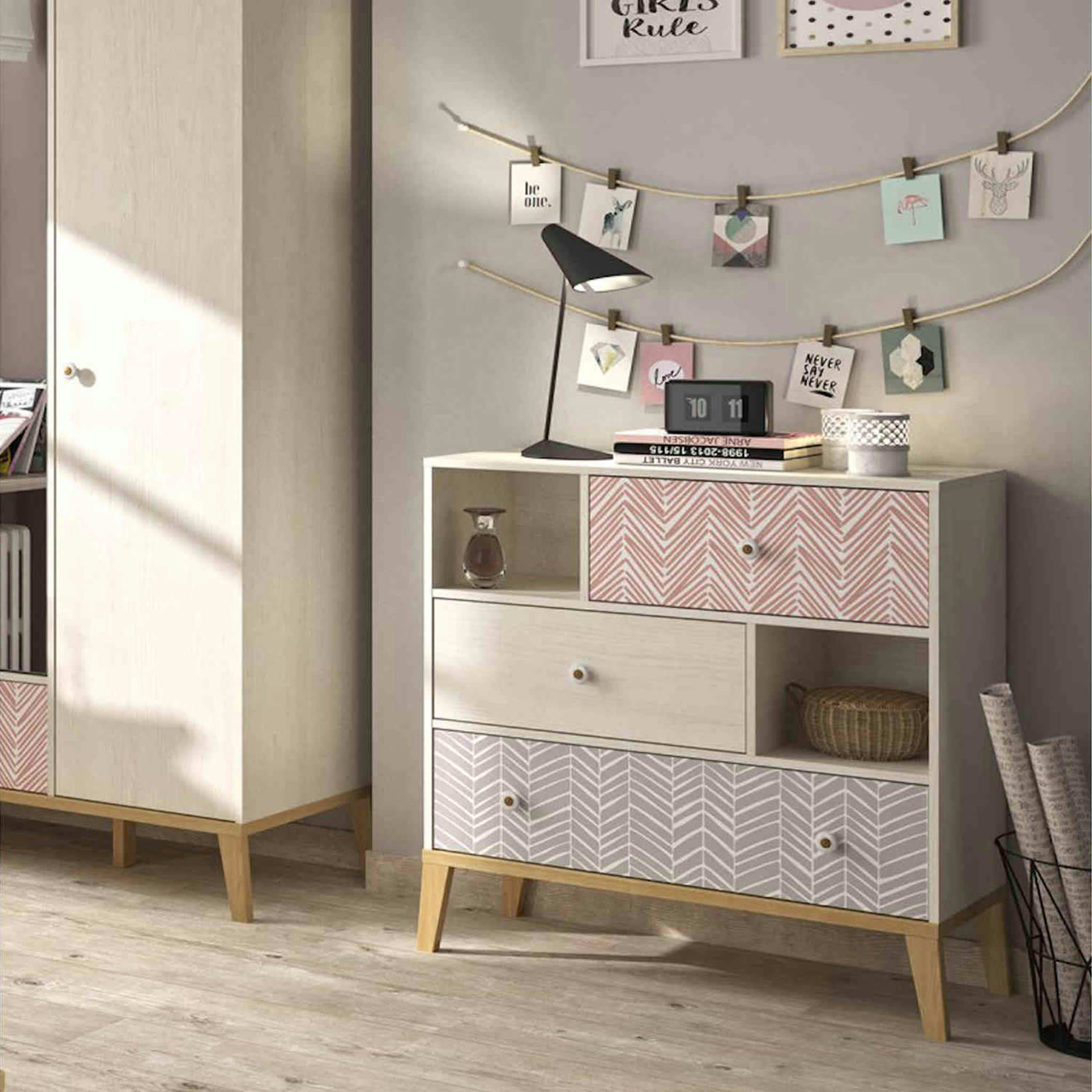 - Commode 3 tiroirs blanc