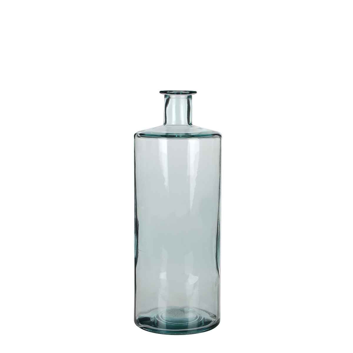 Mica Decorations Guan Fles Vaas - H40 x Ø15 cm - Gerecycled Glas - Transparant
