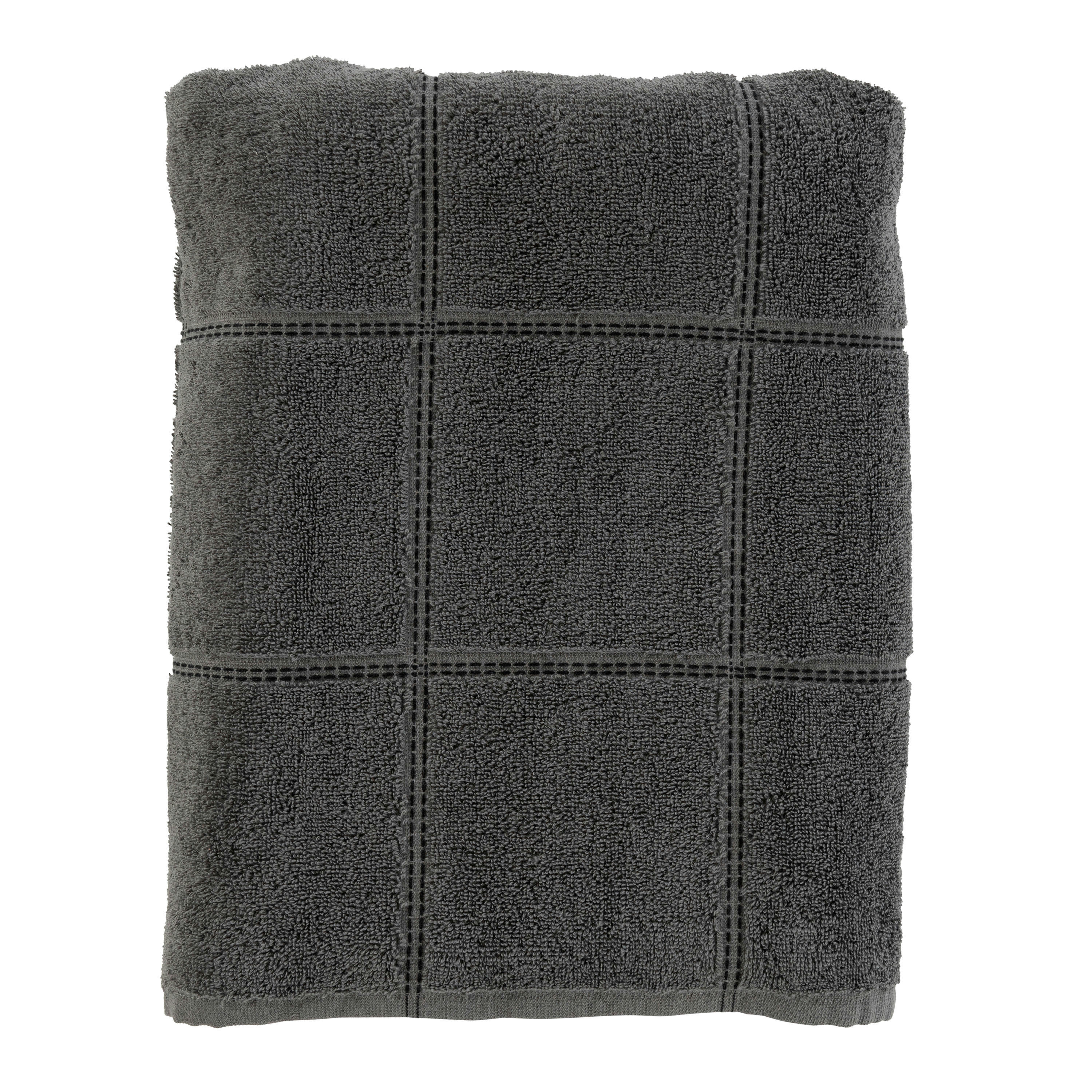 GRIZZLI - Serviette de toilette coton bouclette gris 50 x 90 cm