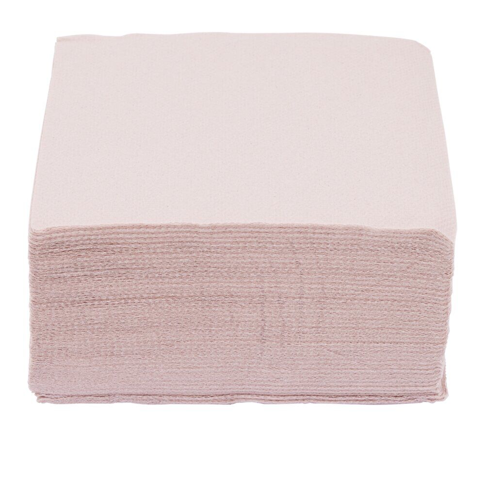 Serviette cocktail 25x25cm papier tex touch rose clair x40