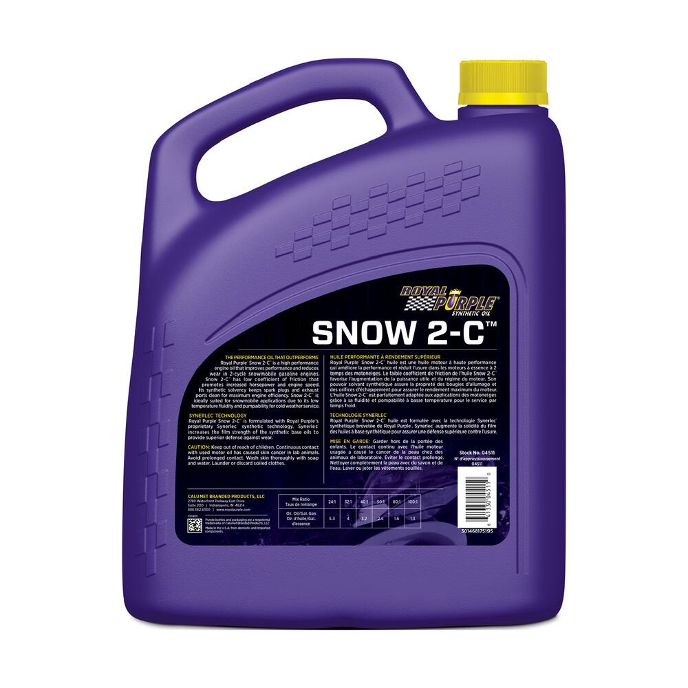 Royal Purple 2-Stroke Synthetic Snowmobile Oil, 3.78-L