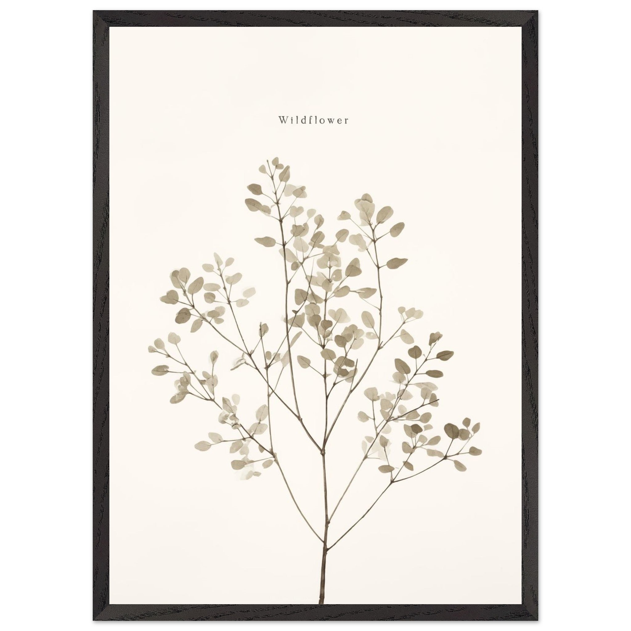 Artfulprints Poster met Lijst Wildflower  - 50x70 cm - Taupe