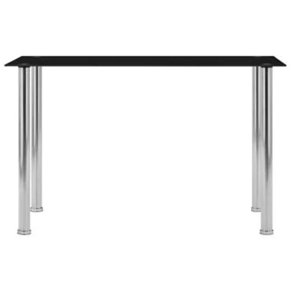 vidaXL - Eettafel - Zwart - Roestvrij staal - 120 x 60 x 75 cm