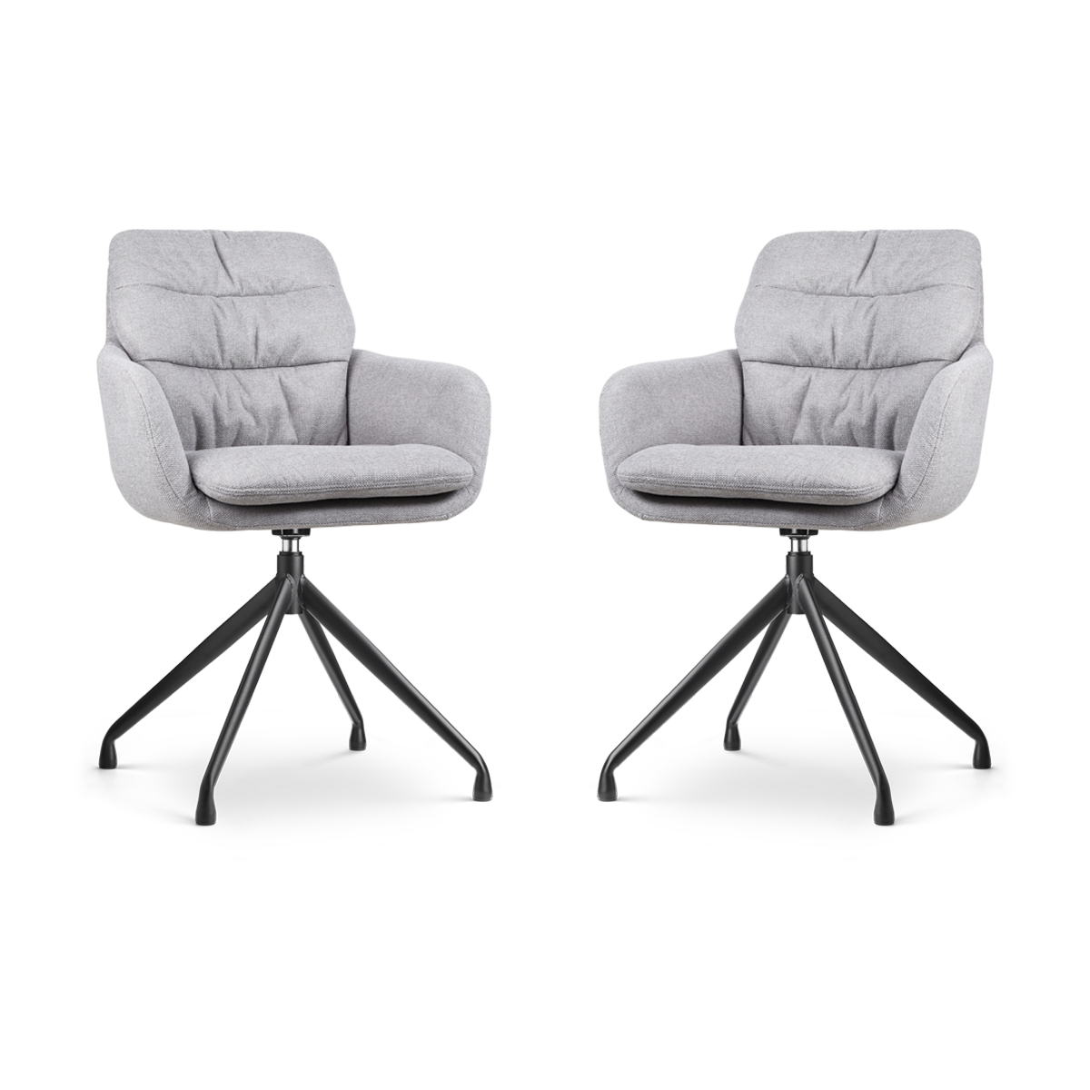 Nolon Nola-Mia Draaibare Eetkamerstoelen Grijs - Zwart - set van 2