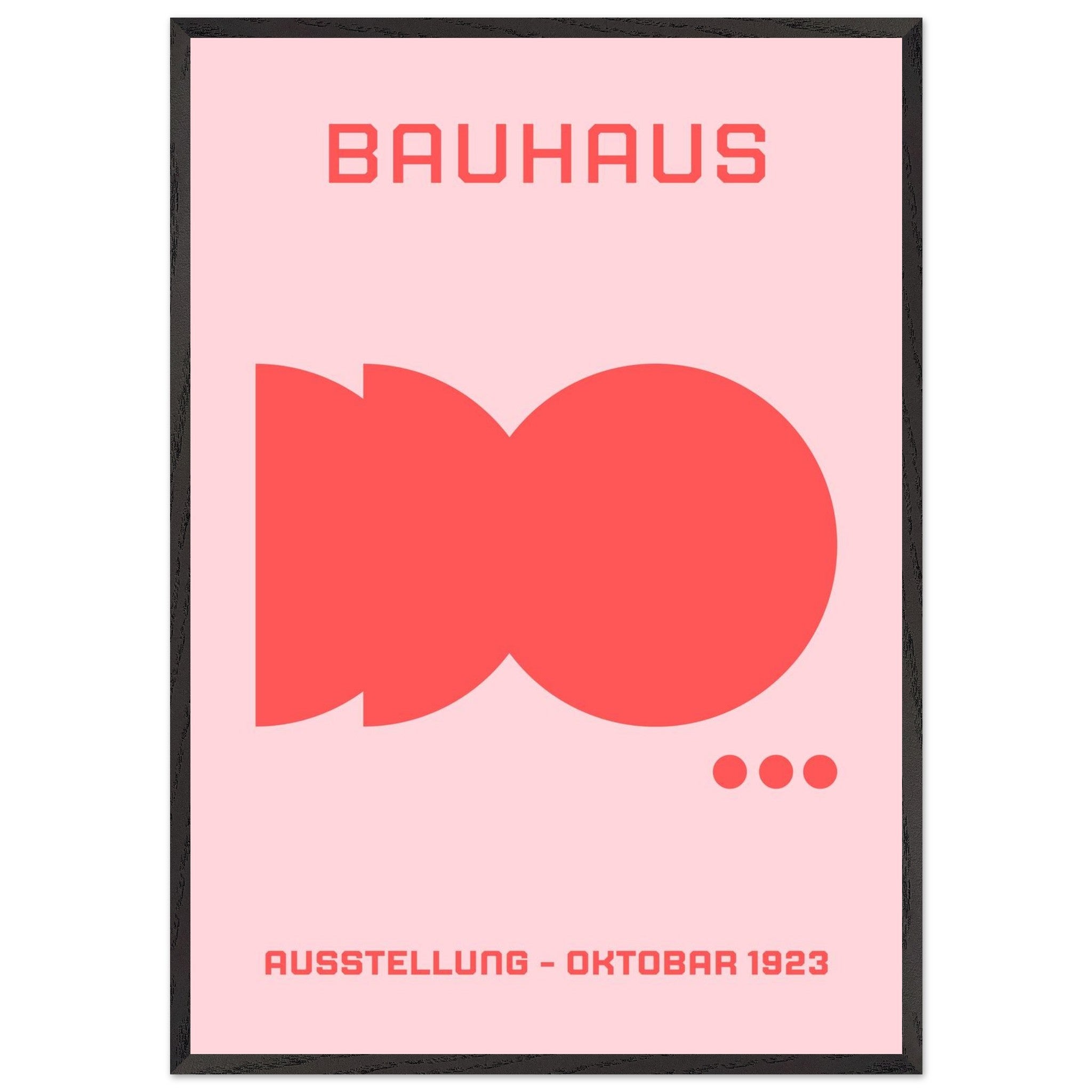 Artfulprints Poster met Lijst Bauhaus - Ausstellung oktobar 1923  - 70x100 cm - Roze
