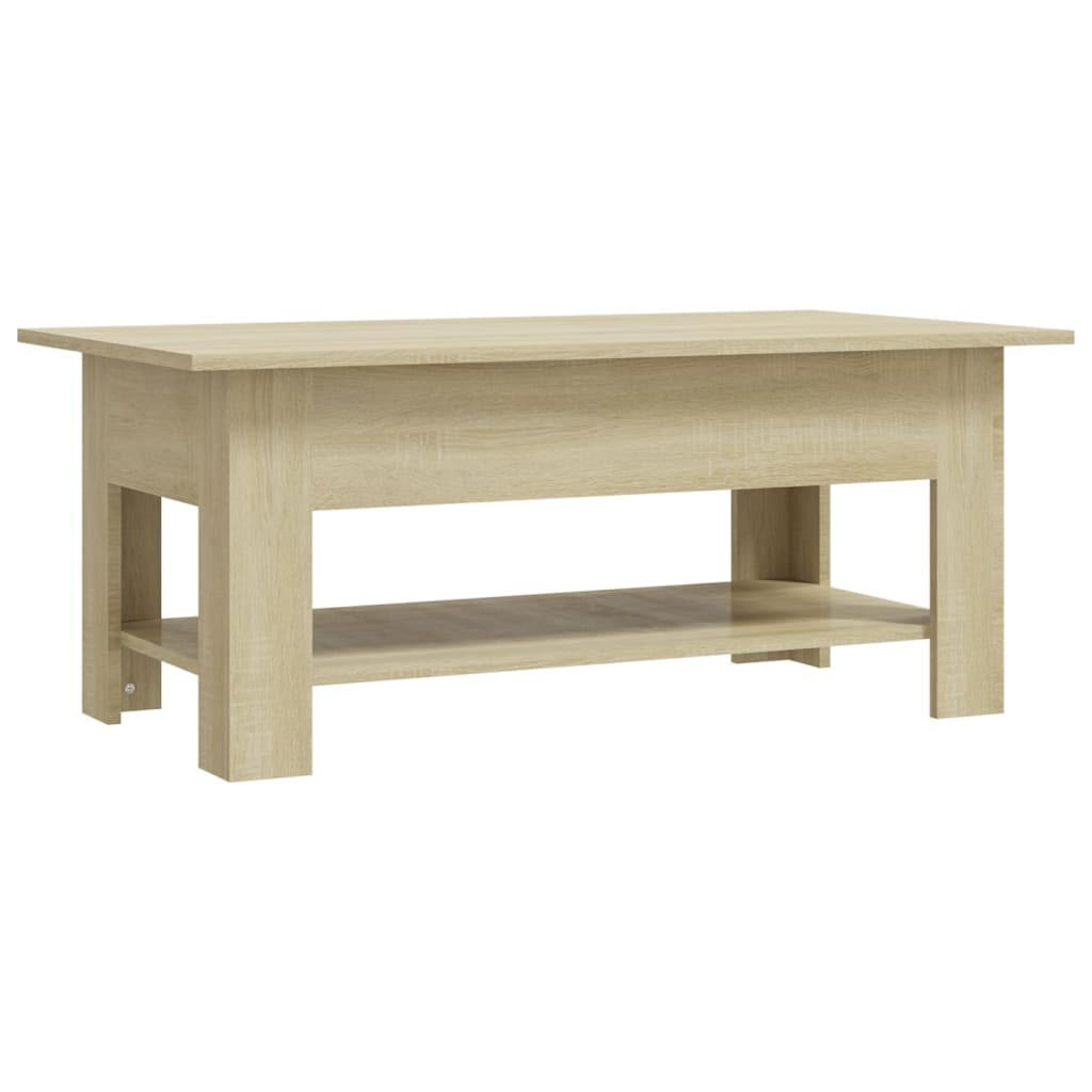 Stolik Kawowy Ława Stół Brązowy 102x55x42 Półka Do Salonu Do Pokoju