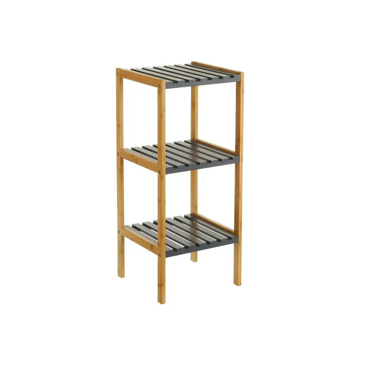 - Étagère salle de bain bambou gris 3 étages 34x33x80cm