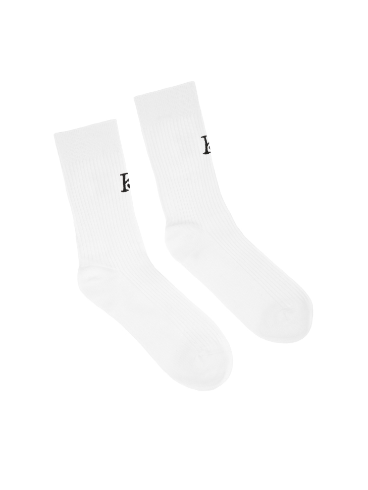 Comfortable white socks with logo on the front