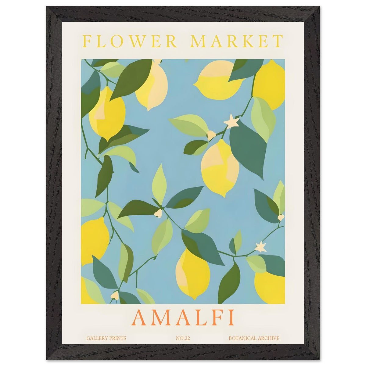 Artfulprints Poster met Lijst Flower market - Amalfi  - 30x40 cm - Meerkleurig