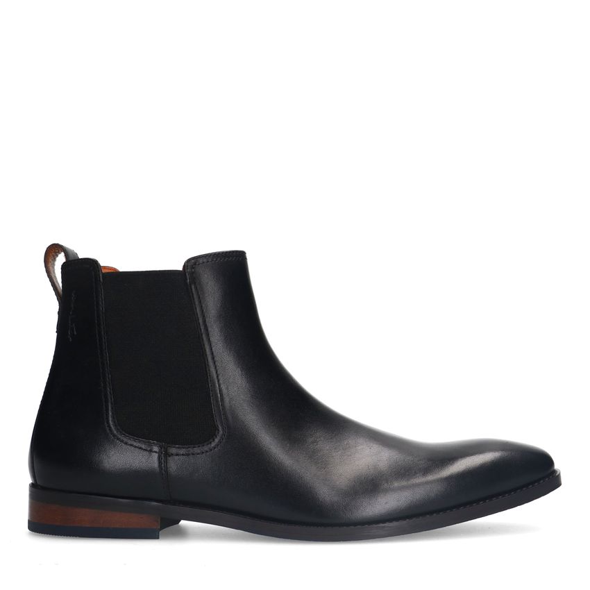Van Lier Zwarte leren chelsea boots