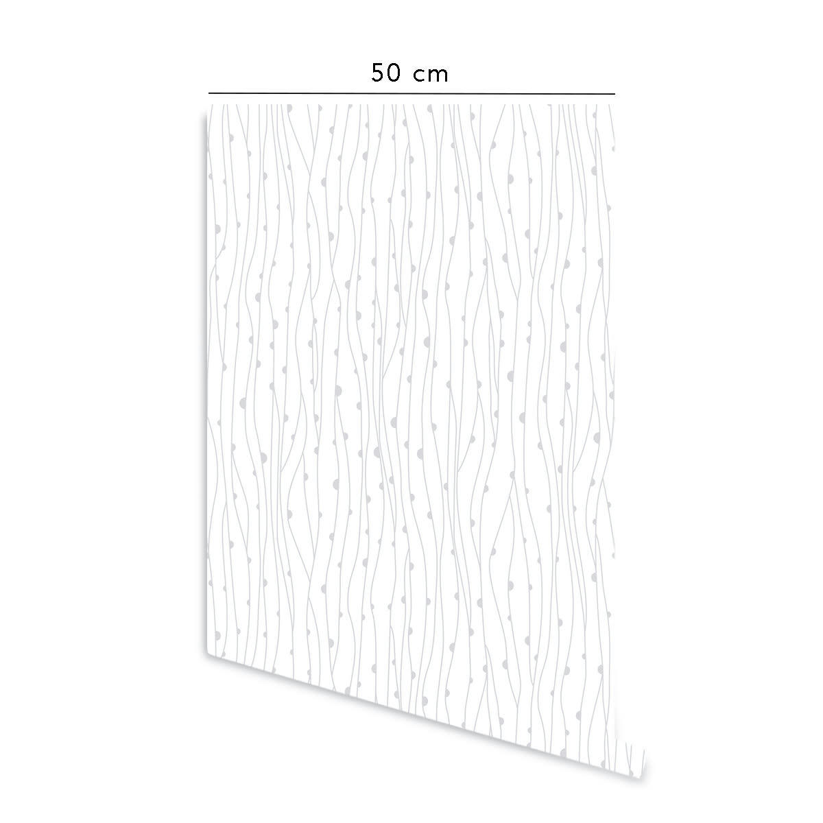 NATURE - Papier peint vinyle adhésif nature gris cendré 50x300 cm