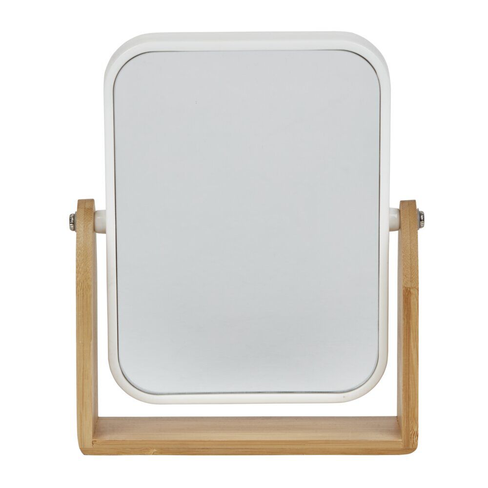 Miroir à poser blanc et bambou