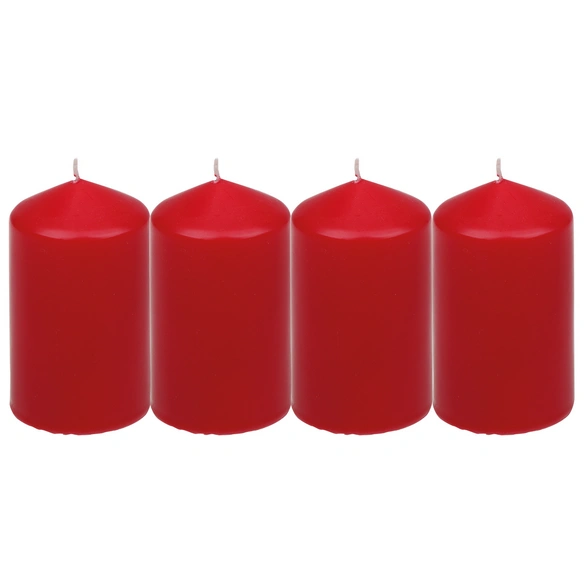 Stumpenkerze, rubinrot, 4 Stück